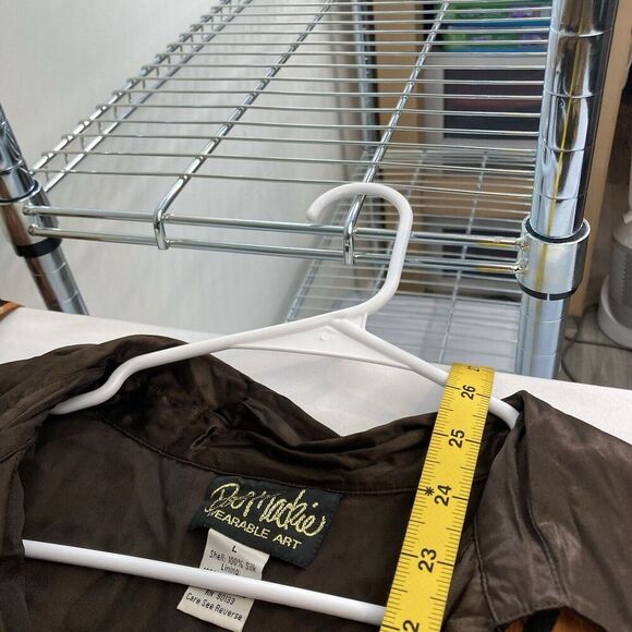 Bob Mackie Abstract Orange and Brown Blouse - Picture 11 of 11